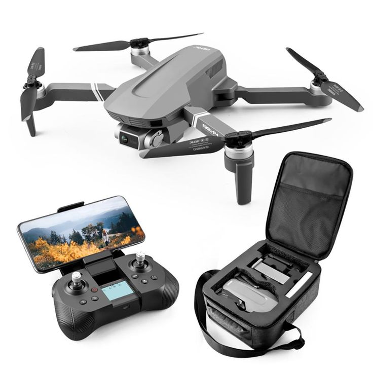F4 GPS 5G WIFI 2KM FPV with 4K HD Camera 2-Axis Gimbal Optical Flow Positioning Brushless Foldable RC Quadcopter Drone RTF - Two Batteries